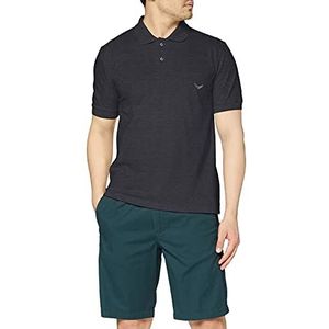 Trigema Poloshirt voor heren met borstzak, Antraciet-melange., XL