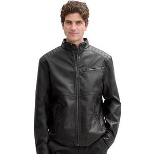 TOM TAILOR 1044633 kunstleren jas heren, 29999 - Black, XXL
