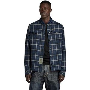 G-STAR RAW Heren Bomber Collar Overhemd, meerkleurig (rank blue dash check D20662-D406-G085), XS, meerdere kleuren (Rank Blue Dash Check D20662-d406-g085), XS