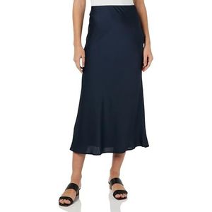 Vila Viellette HW Long Skirt-Noos Satijnen rok voor dames, Blauw, 36
