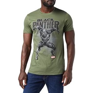 Marvel Black Panther Strike T-shirt voor heren, Militair Groen, L