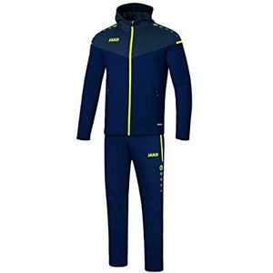 Jako Heren presentatiepak Champ 2.0 met capuchon, marine/donkerblauw/neongeel, 3XL, M9620