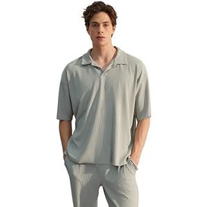 Trendyol Heren Polo T-Shirt-Grijs-Regular Fit, Rots, M