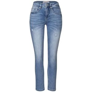 Street One - Skinny Broek - Lichtblauw - Katoenmix - Destroyed Look