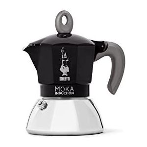 Bialetti - Moka Induction, Percolator, Geschikt Voor Alle Warmtebronnen, 2 Kops Espressomaker (90 Ml), Zwart
