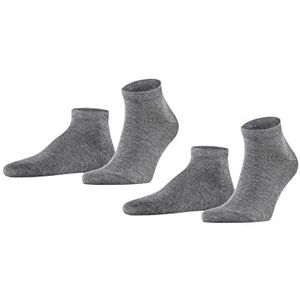 FALKE Heren Korte sokken Happy 2-Pack M SN Katoen Kort eenkleurig Multipack 2 Paar, Grijs (Light Grey Melange 3390), 39-42