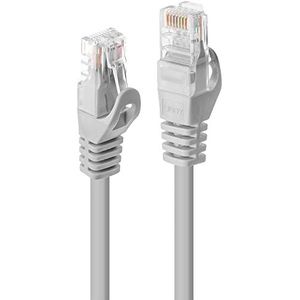 LINDY 48360 RJ45 netwerkkabel, patchkabel CAT 5e U/UTP 30,00 cm, grijs, 1 stuk