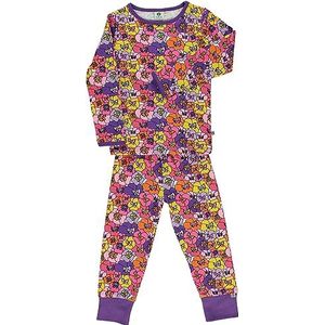Småfolk Nightwear voor meisjes, met bloemen-pyjamaset, Purple Heart, 11-12 Jaren