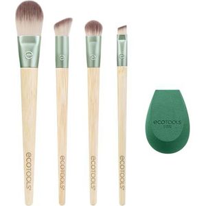 EcoTools Limited Edition Dash of Glow Kit, make-upborstel & make-up spons kit, voor foundation & eyesahdow, milieuvriendelijke make-upgereedschap, dierproefvrij, 5-delige cadeauset