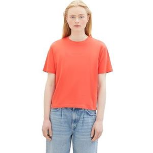 TOM TAILOR Denim T-shirt voor dames, 11042 - Plain Rood, XL