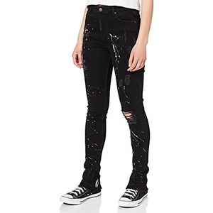 Gianni Kavanagh Black Bleach Splatter Mom Jeans voor dames - zwart - Medium