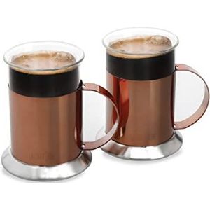 La Cafetière - Koperen Koffiemokken - 2 stuks