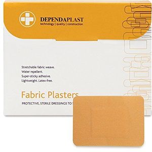 Reliance Medical Dependaplast zware traditionele stof pleister, steriel, 7,5 cm lang x 5 cm breedte doos van 50