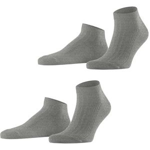 ESPRIT Heren Korte Sokken Easy Rib 2-Pack M SN Katoen Kort Eenkleurig Multipack 2 Paar, Grijs (Light Grey 3400), 43-46