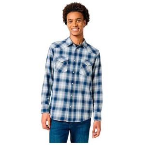 Wrangler western shirt hemd voor heren, Blue Shadow., M