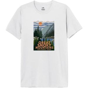 National Park T-shirt voor heren, Wit, XS