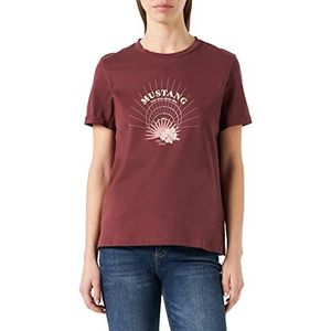 MUSTANG Dames Alina C Foil T-shirt, Decadent Chocolate 3242, XS