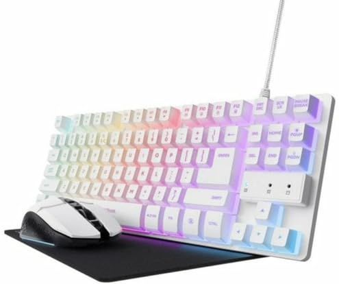 Trust - 25233 - Gamingbundel - Wit - 3-in-1 met TKL-toetsenbord en Draadloze Muis