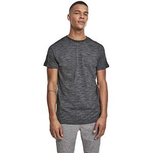 Southpole Heren T-shirt met contrasterende schouders, Shoulder Panel Tech Tee, bovendeel voor mannen verkrijgbaar in 3 kleuren, maten S - XXL, Marled Charcoal., L