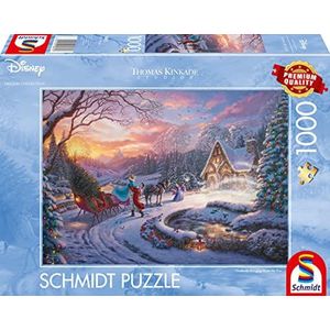 Schmidt Spiele 58035 Disney, Assepoester Bringing Home for Christmas, puzzel van 1000 stukjes