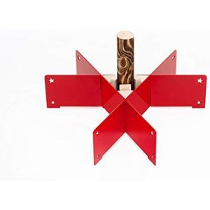 Keilbach designproducten 66001 wigbeach, kerstboomstandaard halleluja.rood, gepoedercoat staal met houten wiggen, Red Dot Winner 2012, rood, één maat