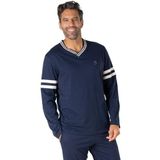 Eminence - Pyjama Long Homme Club - Marine - T-shirt Manches Longues Col V + Pantalon 2 Poches