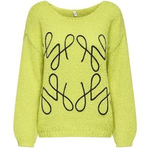 ONLY Onlalyssa Life LS EMB O-Neck Knt, Limonade, M Dames, limonade, M