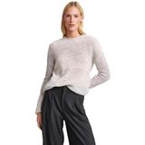 Gebreide Trui - Grijs - Lange Mouwen - Ronde Hals - Ribboord