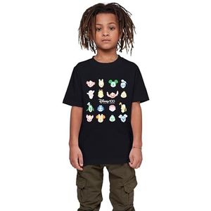 Mister Tee Kinder-T-shirt Kids Disney 100 Faces Tee, T-shirt met opdruk voor kinderen, katoen, maten 110/116-158/164, zwart, 110 cm