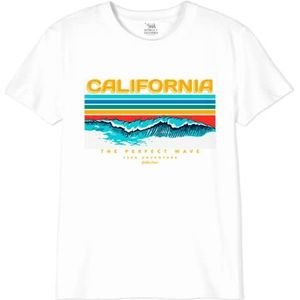 Republic Of California California Seek Adventures BOREPCZTS070 T-shirt voor jongens, wit, maat 08 jaar, Wit, 8 Jaren