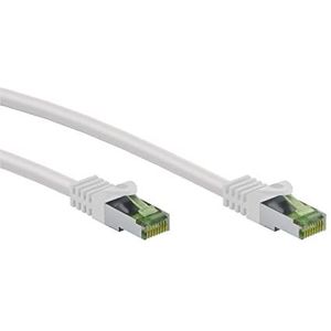 goobay 61110 - CAT 8.1 ruwe kabel - netwerkkabel/LAN-kabel - high-speed 40 Gbits patchkabel met S/FTP PiMF afscherming/wit / 15 m