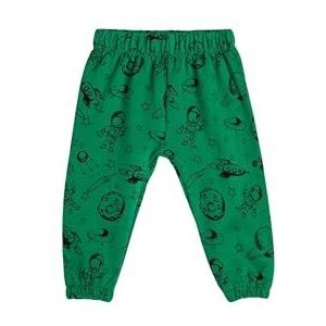 Koton Babyboy Space Bedrukte Jogger Sweatpants Elastische Taille Brushed Interieur, Kaki design (39A), 9-12 Monate