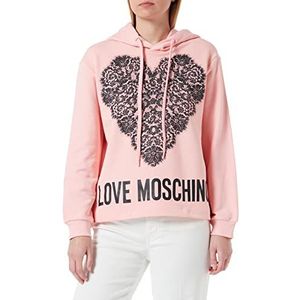 Love Moschino Sweatshirt met capuchon, trainingspak, snoeproze, 46 dames, Snoep Roze, 42