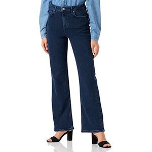PIECES Vrouwelijke jeans met wijde pijpen PCHOLLY HW, donkerblauw (dark blue denim), 33W x 32L