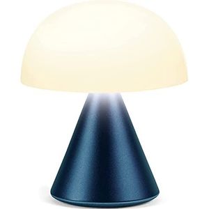 Lexon MINA Mini oplaadbare draadloze LED-tafellamp, voor nachtkastje of bureau, met dimmer, tot 12 uur batterijduur - donkerblauw