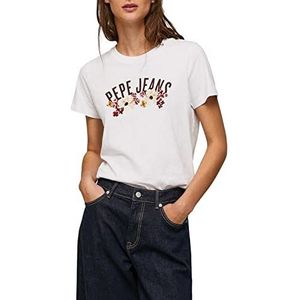 Pepe Jeans Rosemery T-shirt voor dames, 800 wit, XS