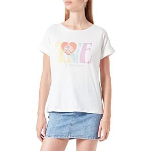 Springfield Love Logo T-shirt, beige/camel, regular voor dames, Beige/Camel, M