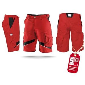 KÜBLER Workwear Kübler Activiq Werkshorts voor heren, rood, maat 48, werkshorts van gemengd weefsel, lichte werkshorts