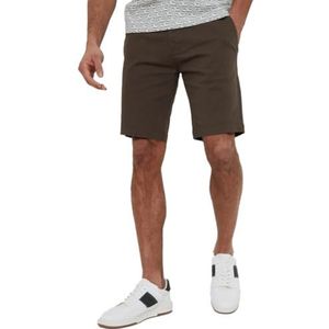 Threadbare 'Northsea' chinoshorts voor heren, casual, zomer, vakantie, katoen, slim fit, stretch, Chocolade Bruin, 34W