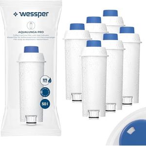 Wessper Waterfiltercartridges voor volautomatische koffiemachines, vervangingsfilter voor DeLonghi DLSC002, SER3017, ECAM, ESAM, ETAM, SECAM, Series S, filterpatronen voor koffiezetapparaten,