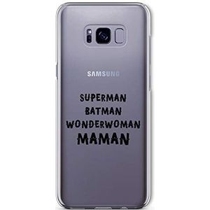 Zokko Beschermhoes voor Galaxy S8 Plus Superman Batman Wonderwoman Maman – zacht, transparant, zwarte inkt
