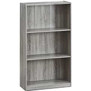 Furinno Basic 3-traps boekenkast, opbergrekken, opbergrek, Frans eiken, 55,2 (breedte) x 100,3 (hoogte) x 23,5 (diepte) cm