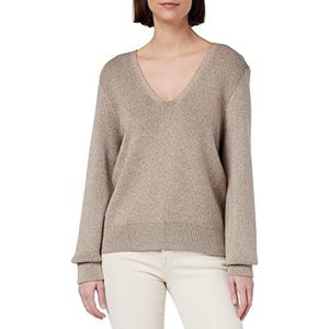 Vila Dames Viril Multi V-hals L/S Knit Top-Noos gebreide trui, Walnoot/Detail: natuurlijk Melange, M