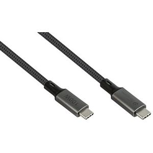 Good Connections USB 4.0 gen. 2x2 kabel (20 GBit/s, 100W, 8K @30Hz), USB-C™ stekker naar USB-C™ stekker, antraciet, 0,5 m