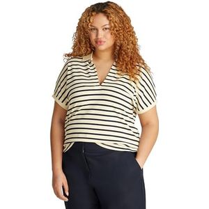 Tommy Hilfiger - Curve Poloshirt - Calico / Dark Night Navy - Korte Mouwen - Streep Patroon