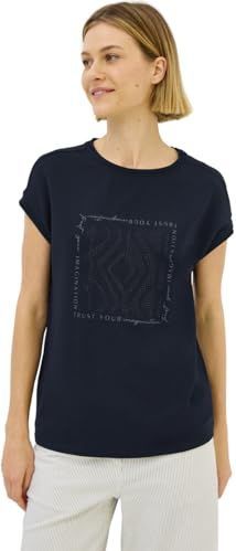 Cecil - T-shirt - Universal Blue - Met Glitterprint