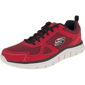Skechers - Track Bucolo Oxford - Heren Sneakers - Rood - Lederen en Mesh