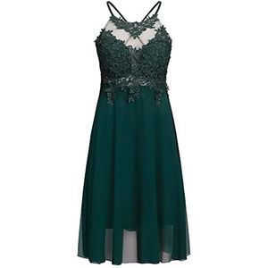 APART cocktailjurk van chiffon, mesh en kant, groen petrol, S, groen petrol, S