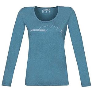 Rock Experience REWT01322 Chandler 2.0 LS T-shirt Dames Moroccan Blue Melange XL, Moroccan Blue Melange, XL