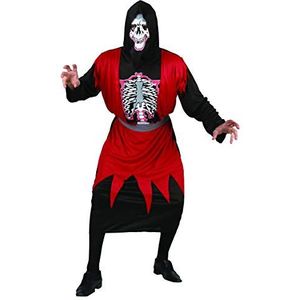Ciao - Spectrum skelet Grim Reaper kostuum volwassenen (eenheidsmaat), rood, zwart, 62176